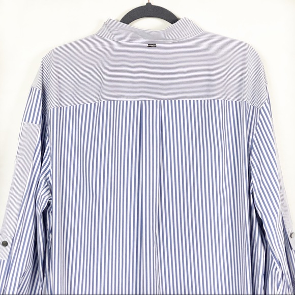 St. John • Pinstripe Overlay Button Up Shirt XL - Picture 5 of 8